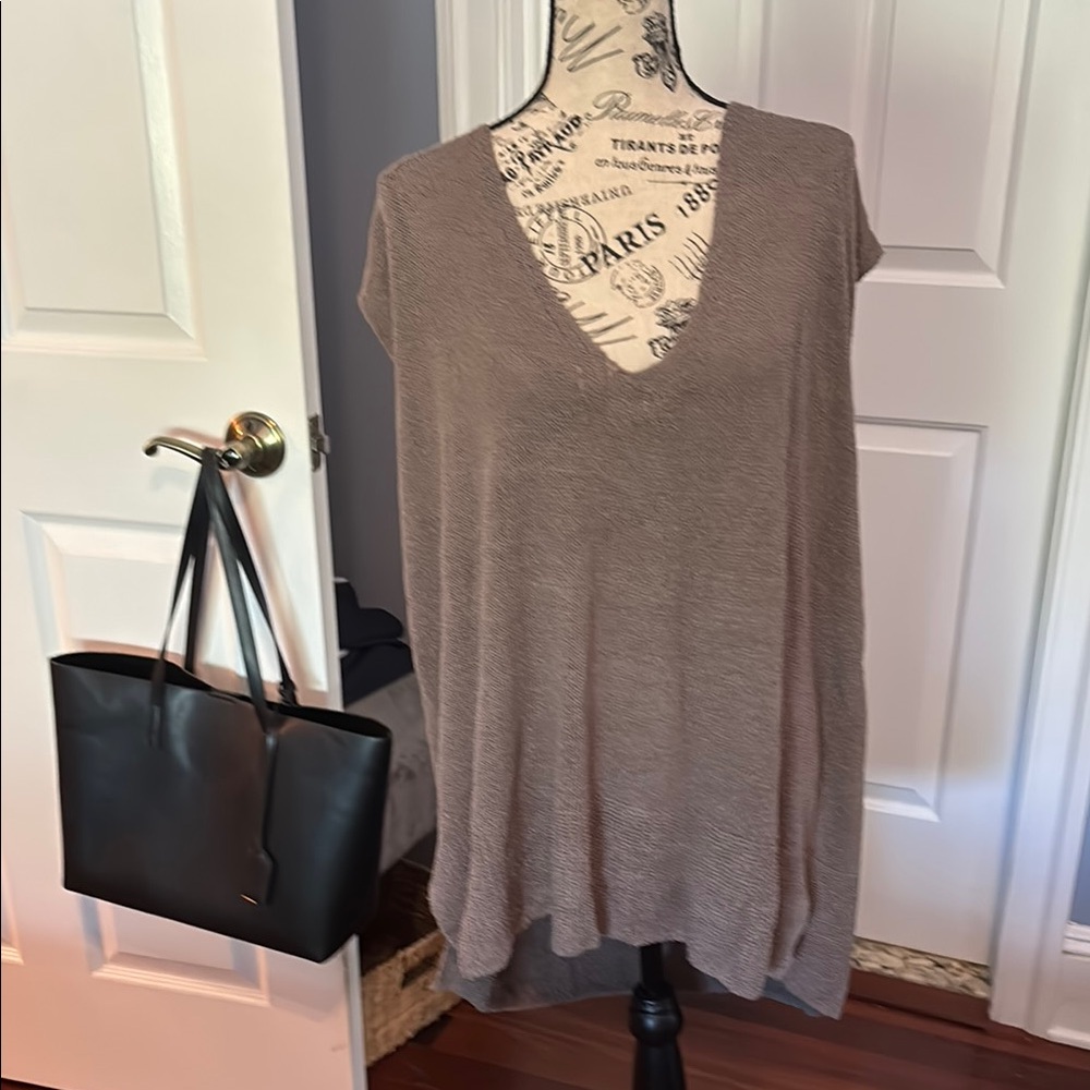 Free People Brown V-Neck Tunic